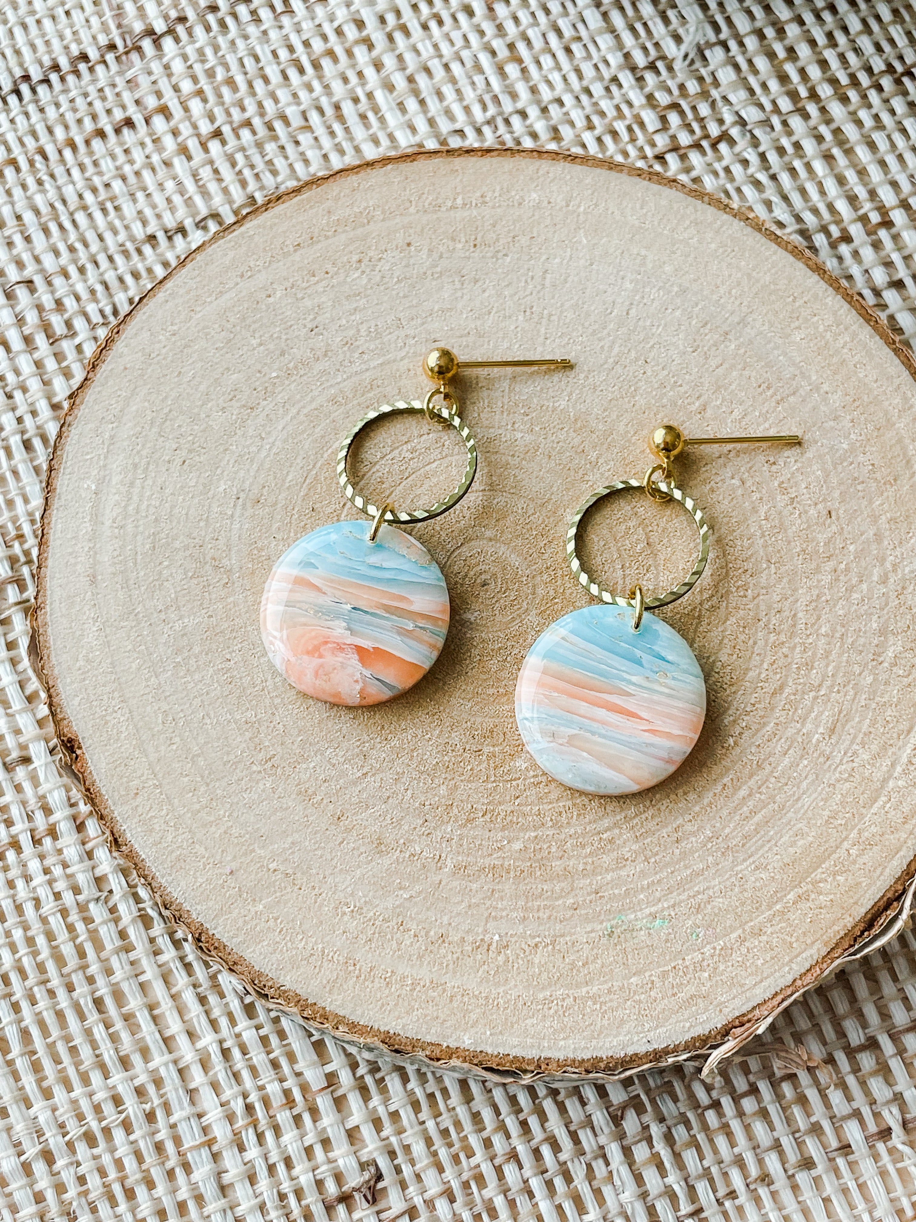 Peach clay deals earrings